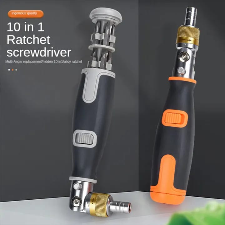 10-in-1 Ratchet Screwdriver Set - Portable Multi-Angle Screwdriver