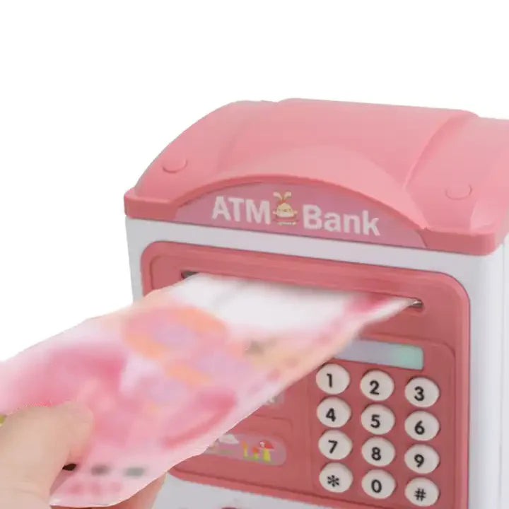 Mini Bank ATM Money Saving Box with Fingerprint