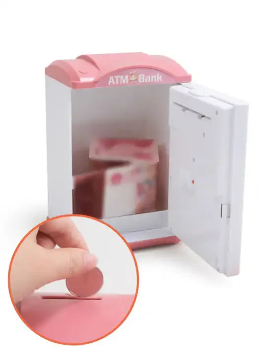 Mini Bank ATM Money Saving Box with Fingerprint