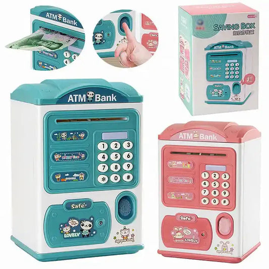 Mini Bank ATM Money Saving Box with Fingerprint